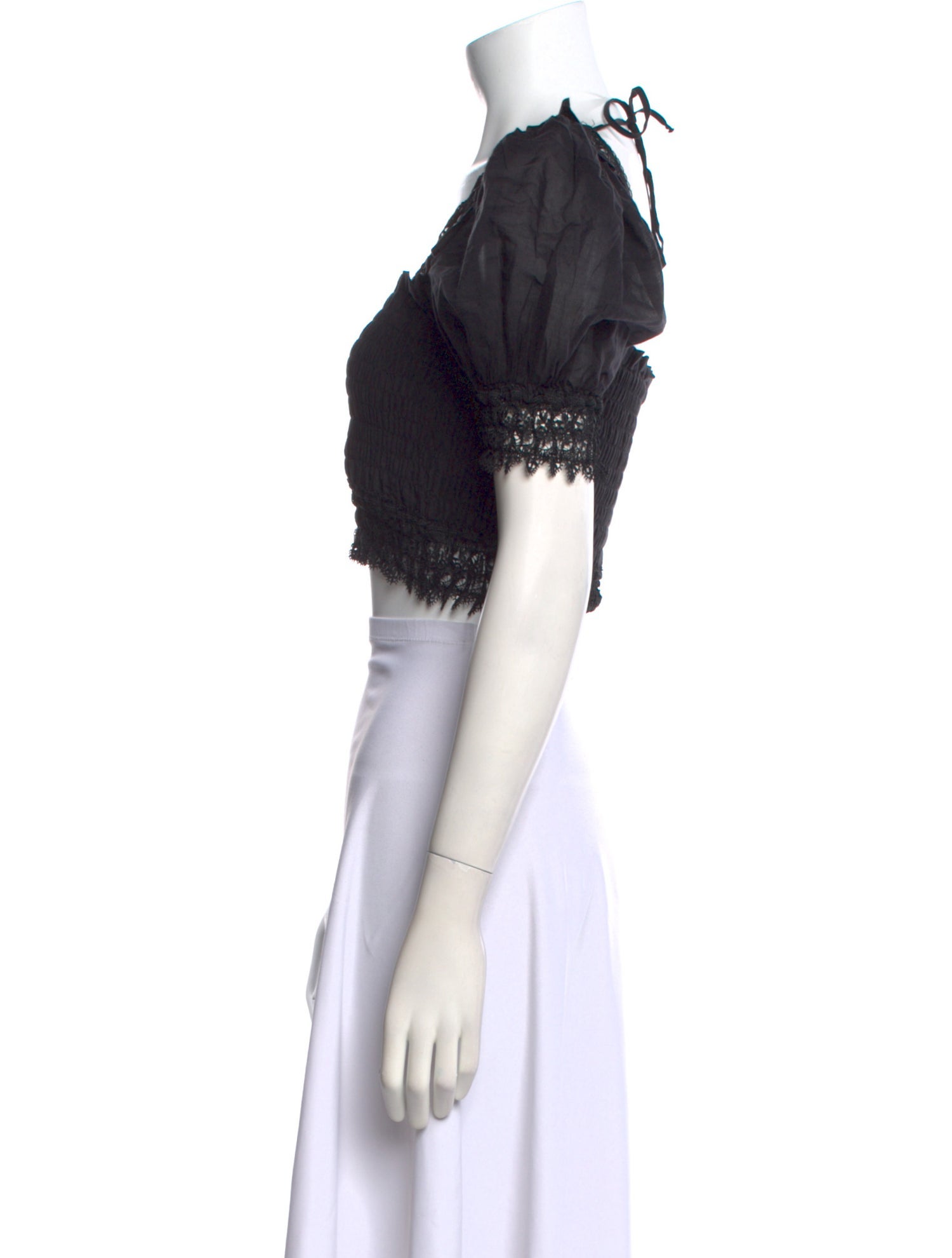 Charo Ruiz Square Neckline Short Sleeve Crop Top