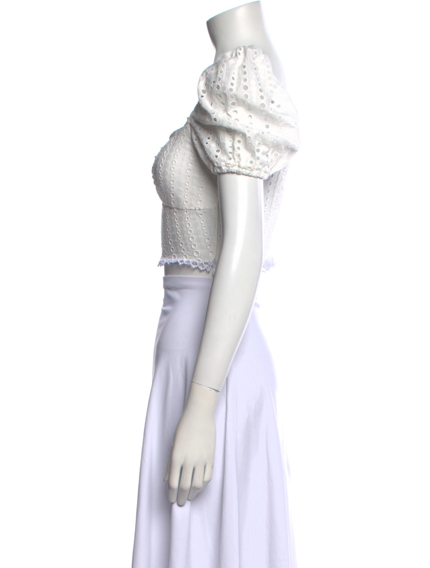 Charo Ruiz Square Neckline Short Sleeve Crop Top