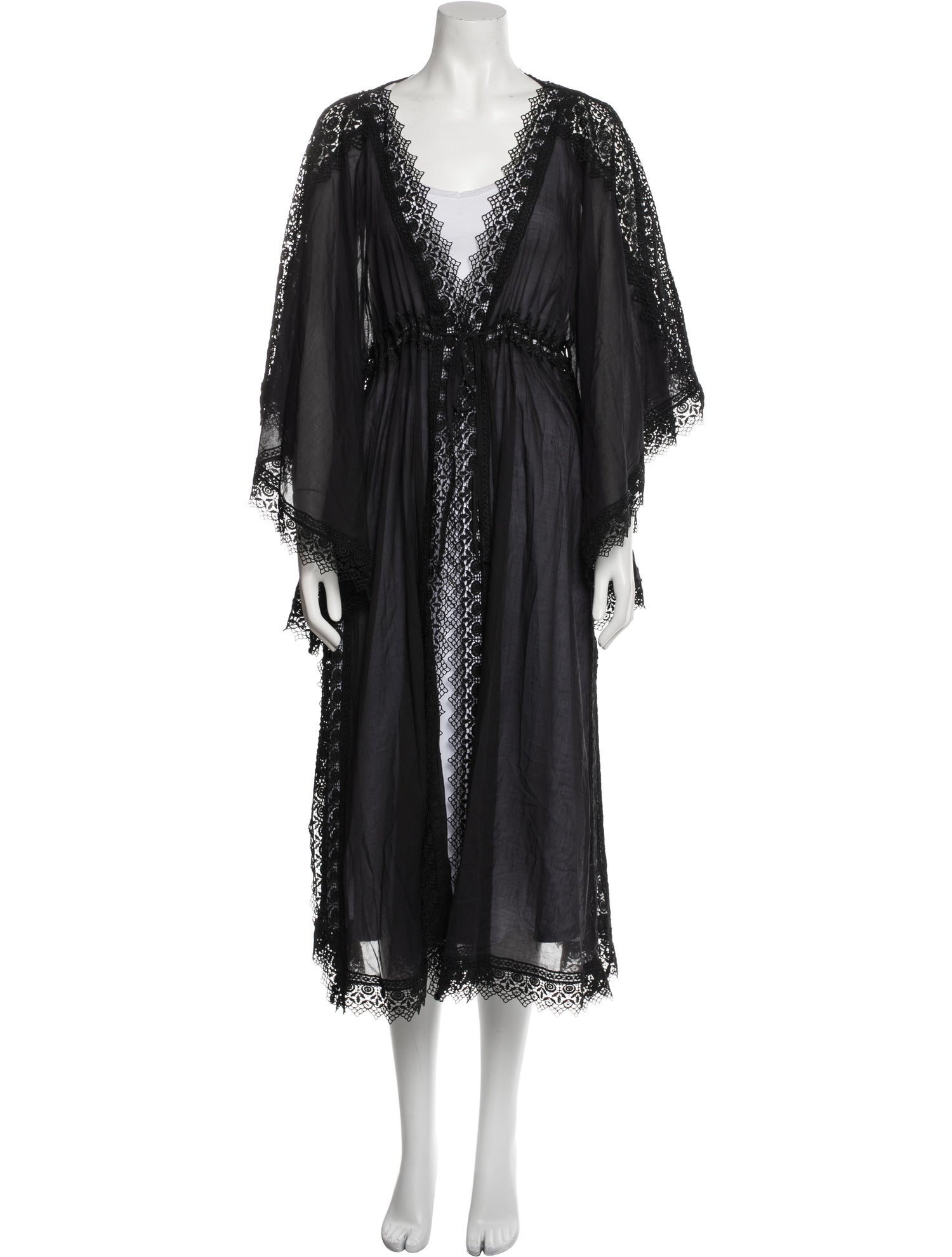 Charo Ruiz Lace Trim Embellishment Robe