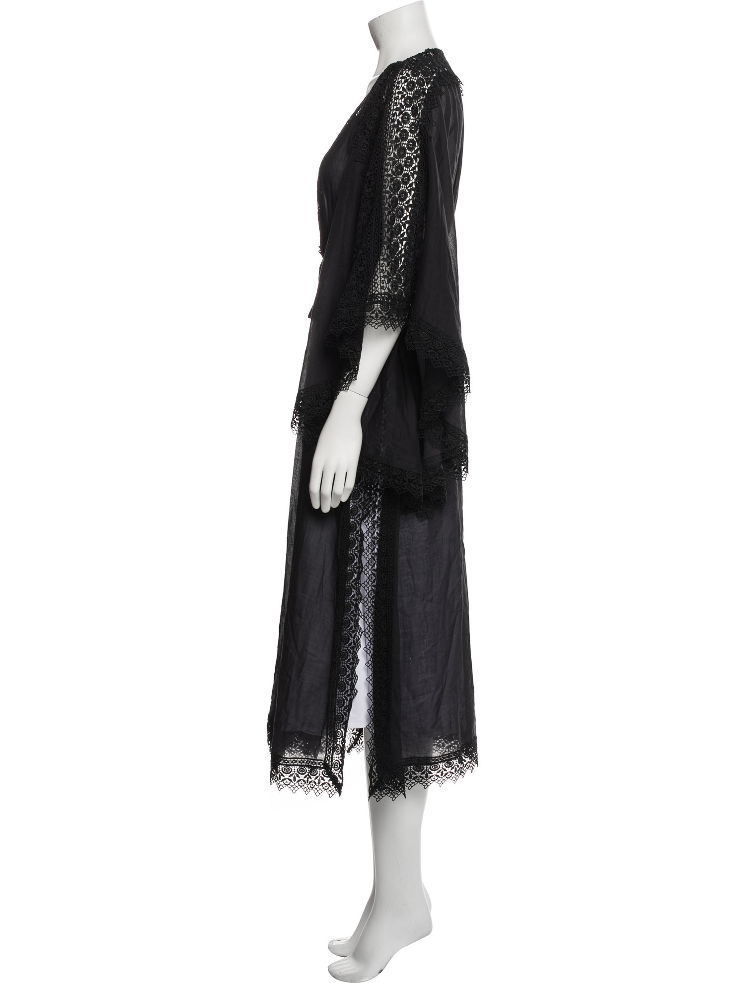 Charo Ruiz Lace Trim Embellishment Robe