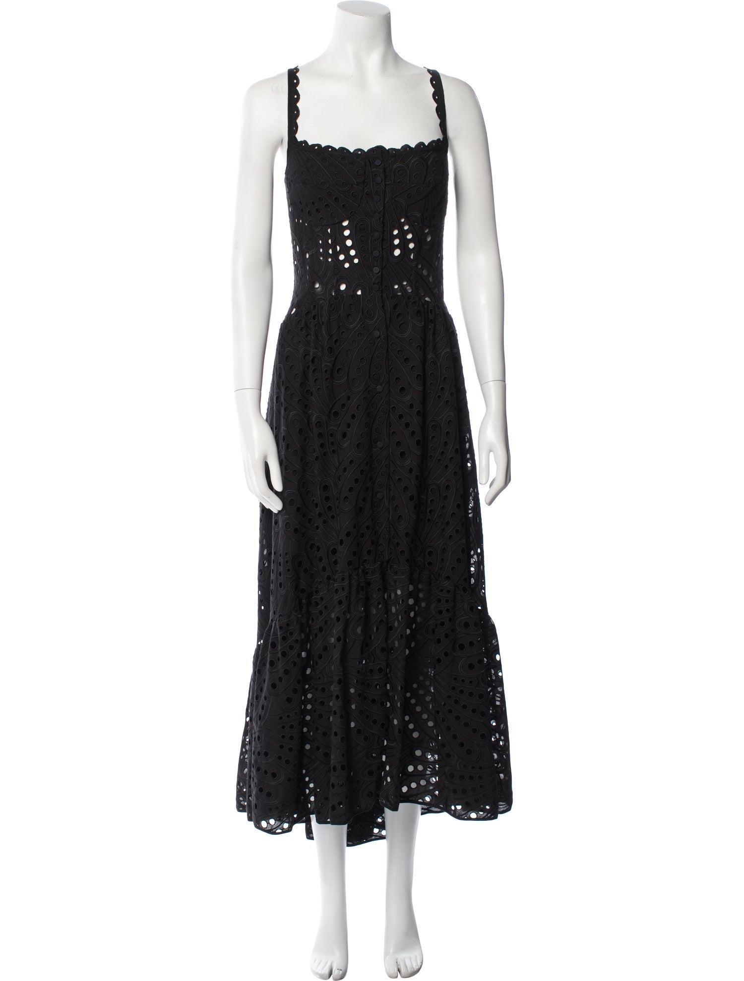 Charo Ruiz Lace Pattern Long Dress
