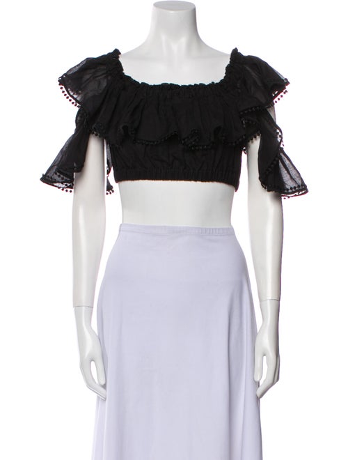 Charo Ruiz Off-The-Shoulder Short Sleeve Crop Top