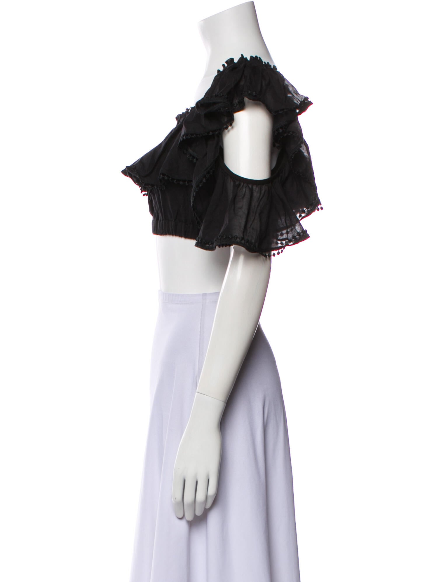 Charo Ruiz Off-The-Shoulder Short Sleeve Crop Top