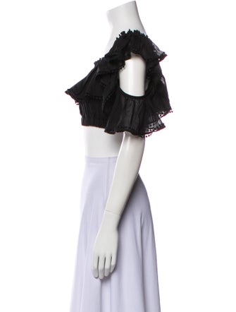Charo Ruiz Off-The-Shoulder Short Sleeve Crop Top
