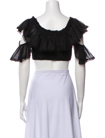 Charo Ruiz Off-The-Shoulder Short Sleeve Crop Top