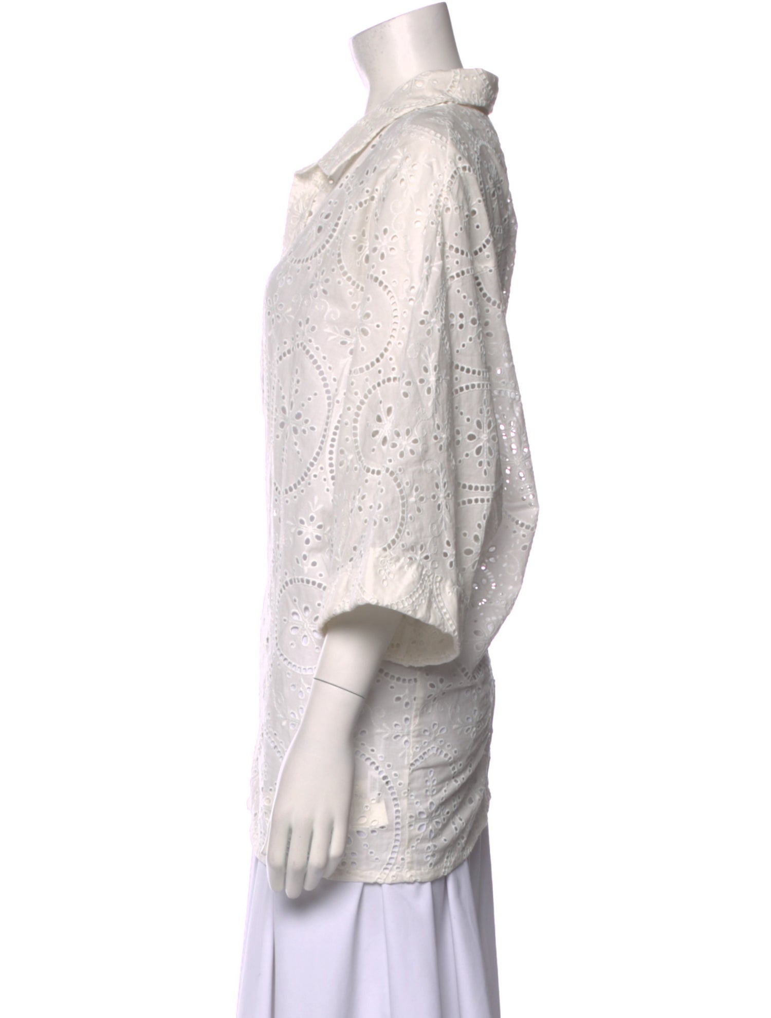 Charo Ruiz Printed Three-Quarter Sleeve Button-Up Top