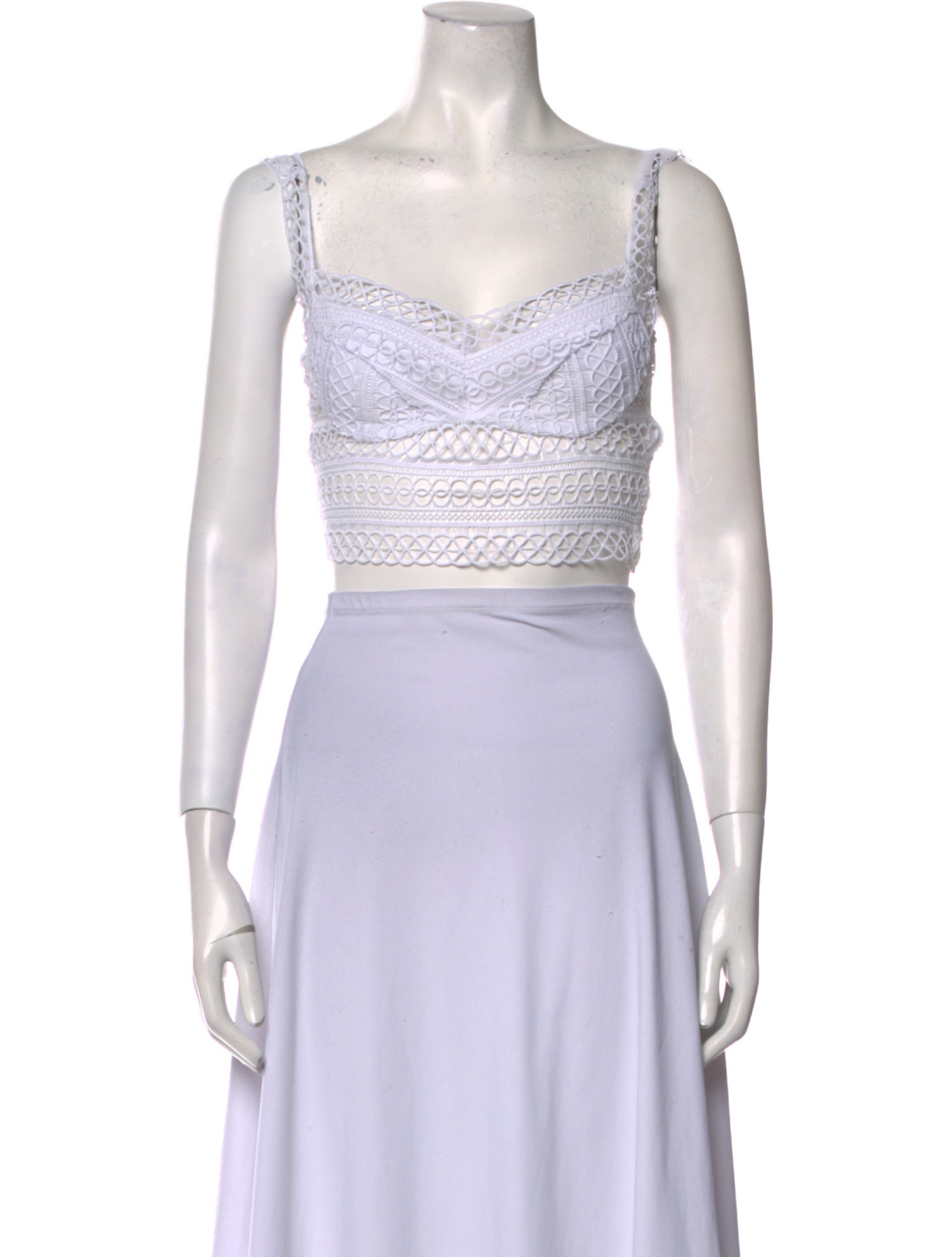 Charo Ruiz Square Neckline Sleeveless Crop Top