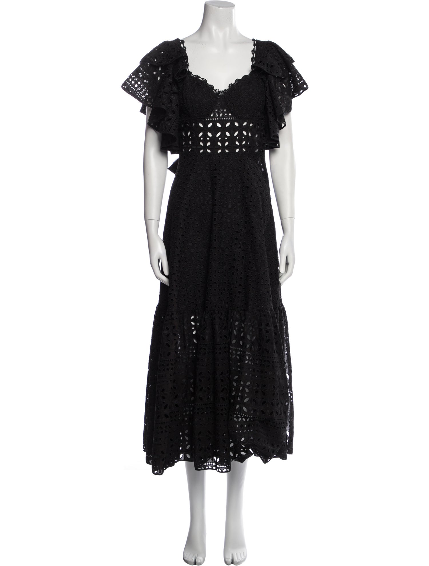 Charo Ruiz Lace Pattern Long Dress