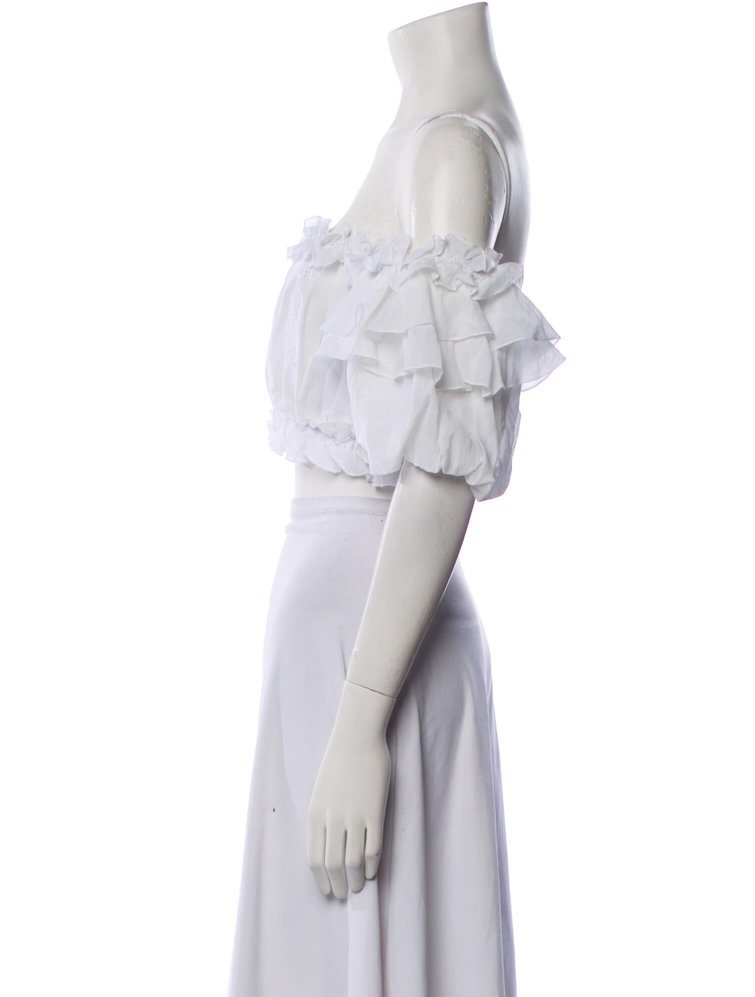 Charo Ruiz Off-The-Shoulder Short Sleeve Crop Top