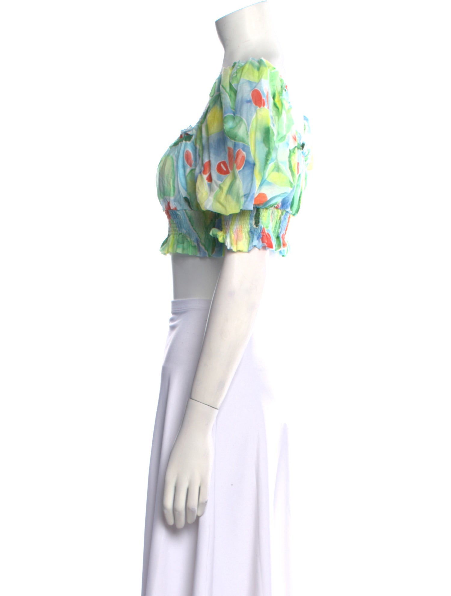 Charo Ruiz Floral Print Square Neckline Crop Top