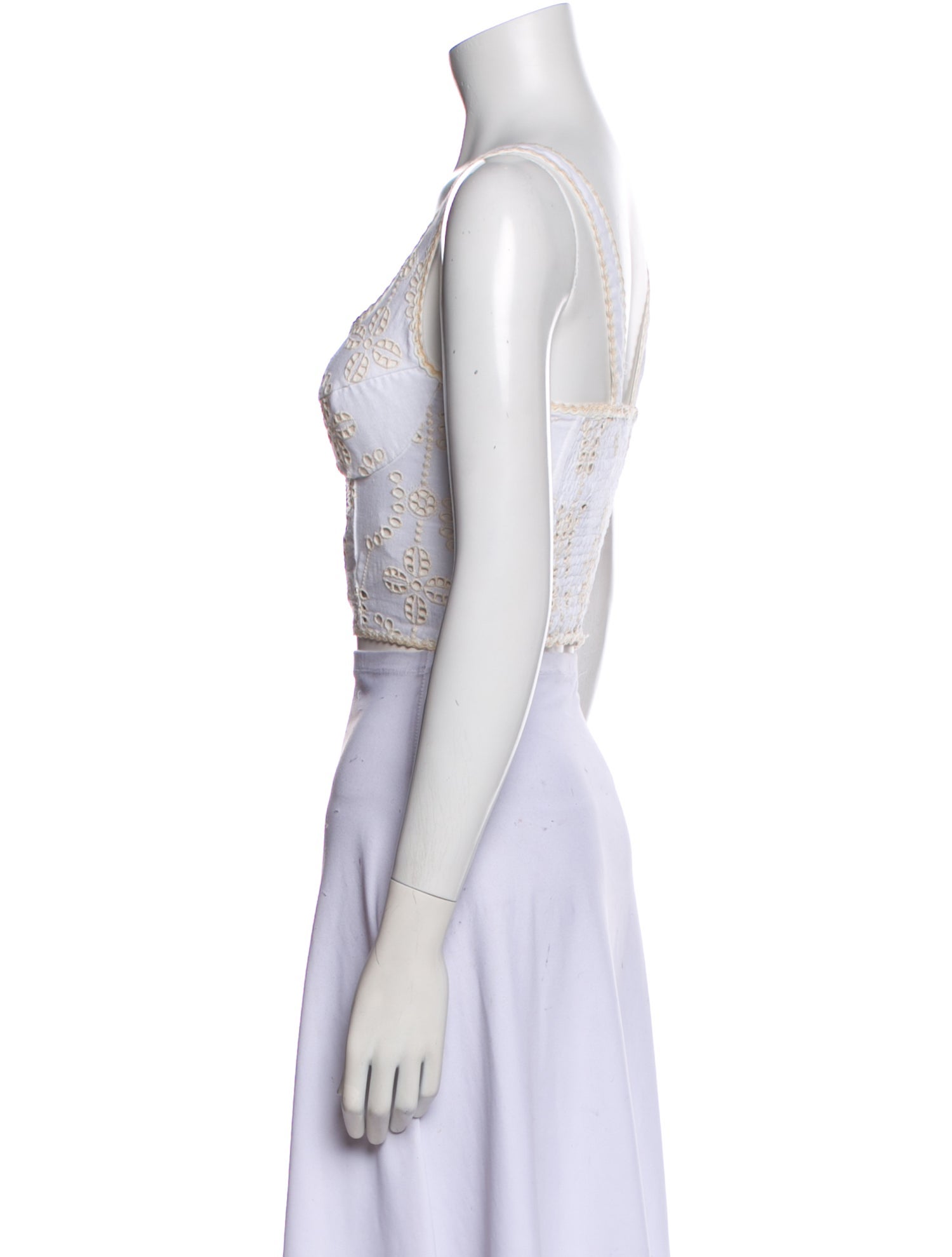 Charo Ruiz Lace Pattern Square Neckline Crop Top w/ Tags