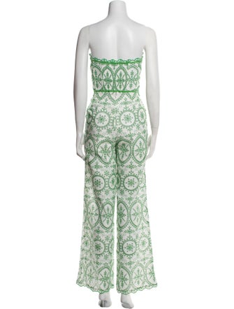 Charo Ruiz Lace Pattern Embroidered Accent Pant Set