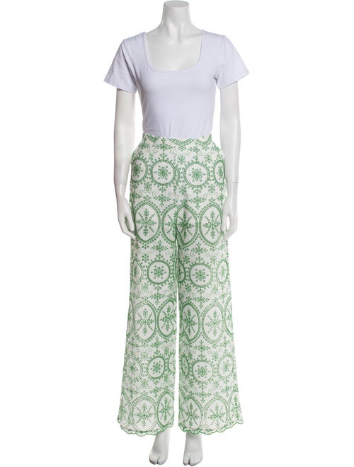 Charo Ruiz Lace Pattern Embroidered Accent Pant Set