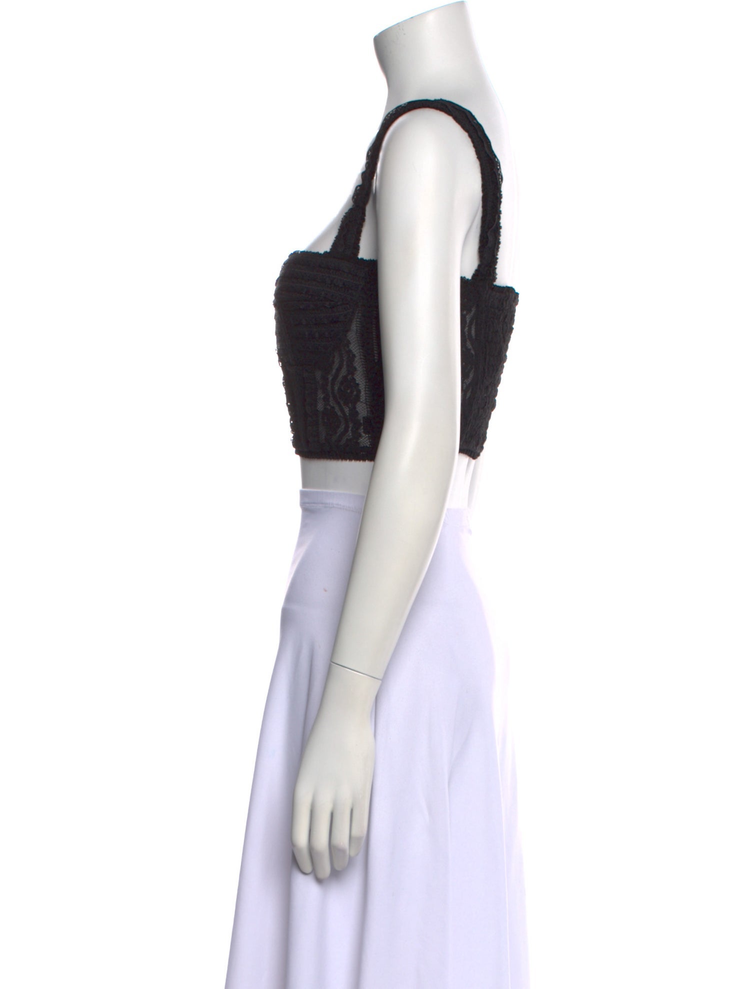 Charo Ruiz Lace Pattern Square Neckline Crop Top w/ Tags