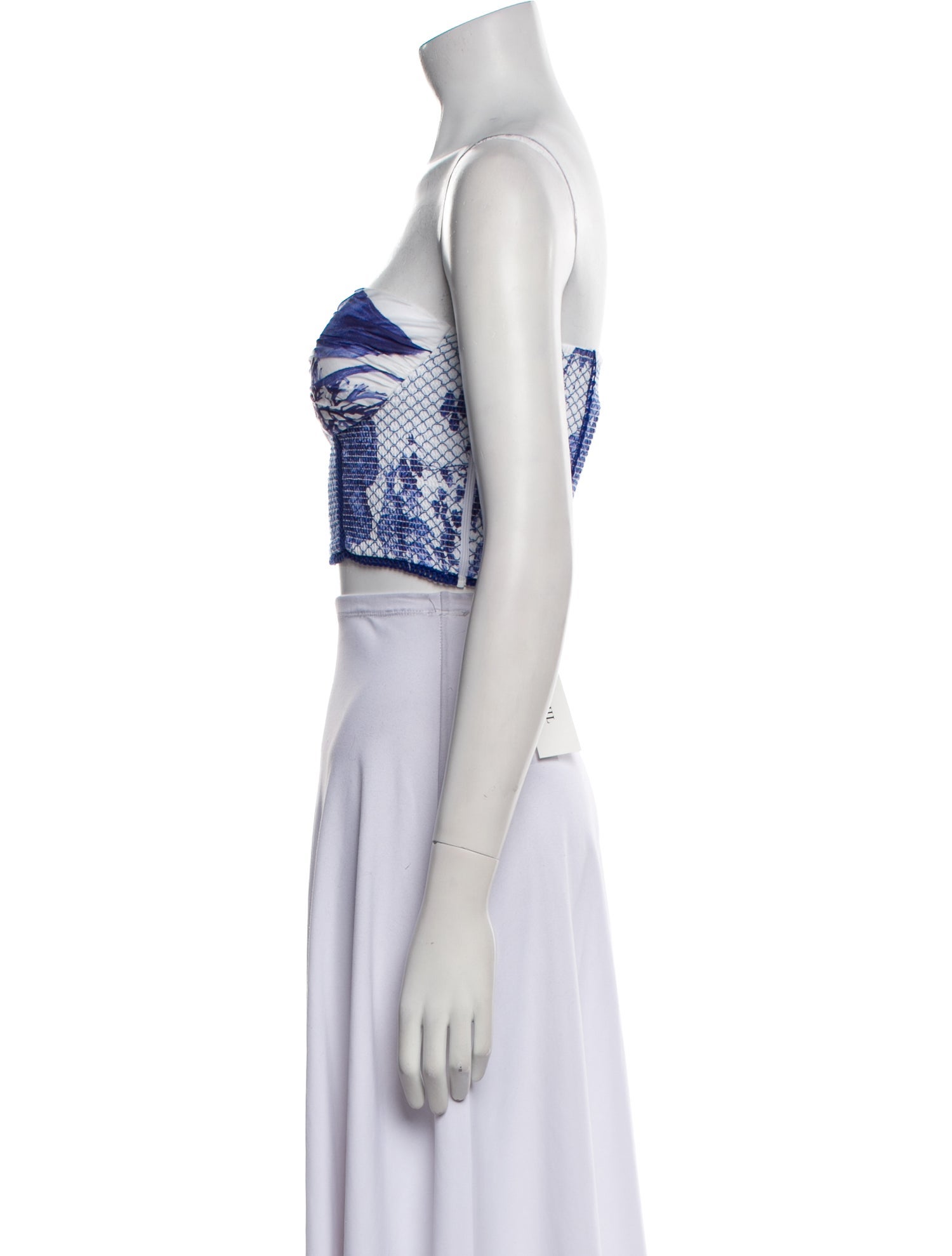 Charo Ruiz Printed Strapless Crop Top w/ Tags