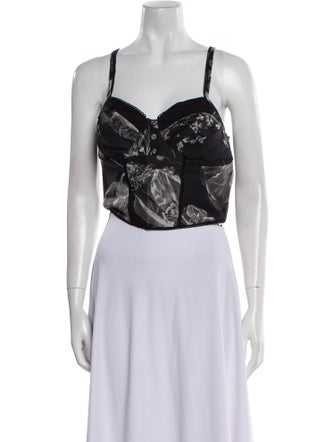 Charo Ruiz Floral Print V-Neck Crop Top w/ Tags