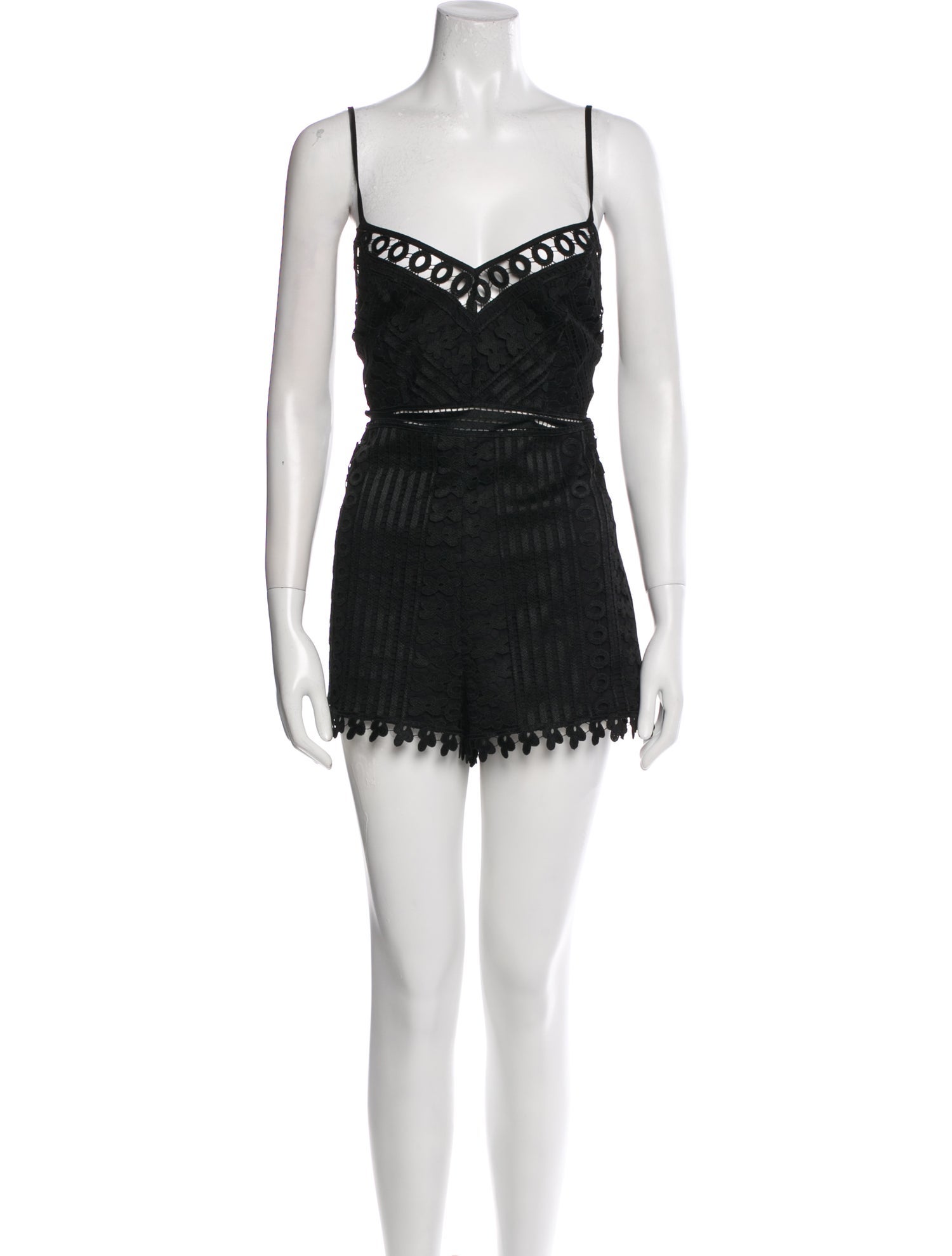 Charo Ruiz Lace Pattern Square Neckline Romper