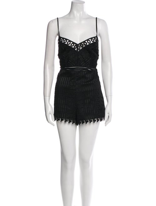 Charo Ruiz Lace Pattern Square Neckline Romper