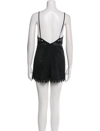 Charo Ruiz Lace Pattern Square Neckline Romper