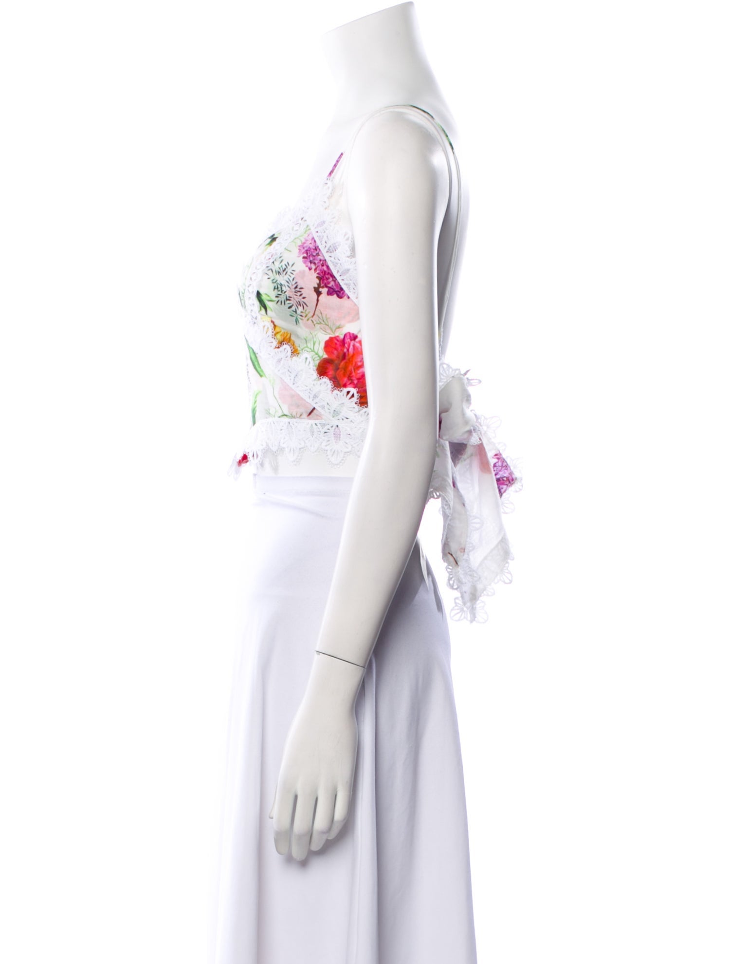 Charo Ruiz Graphic Print Square Neckline Crop Top