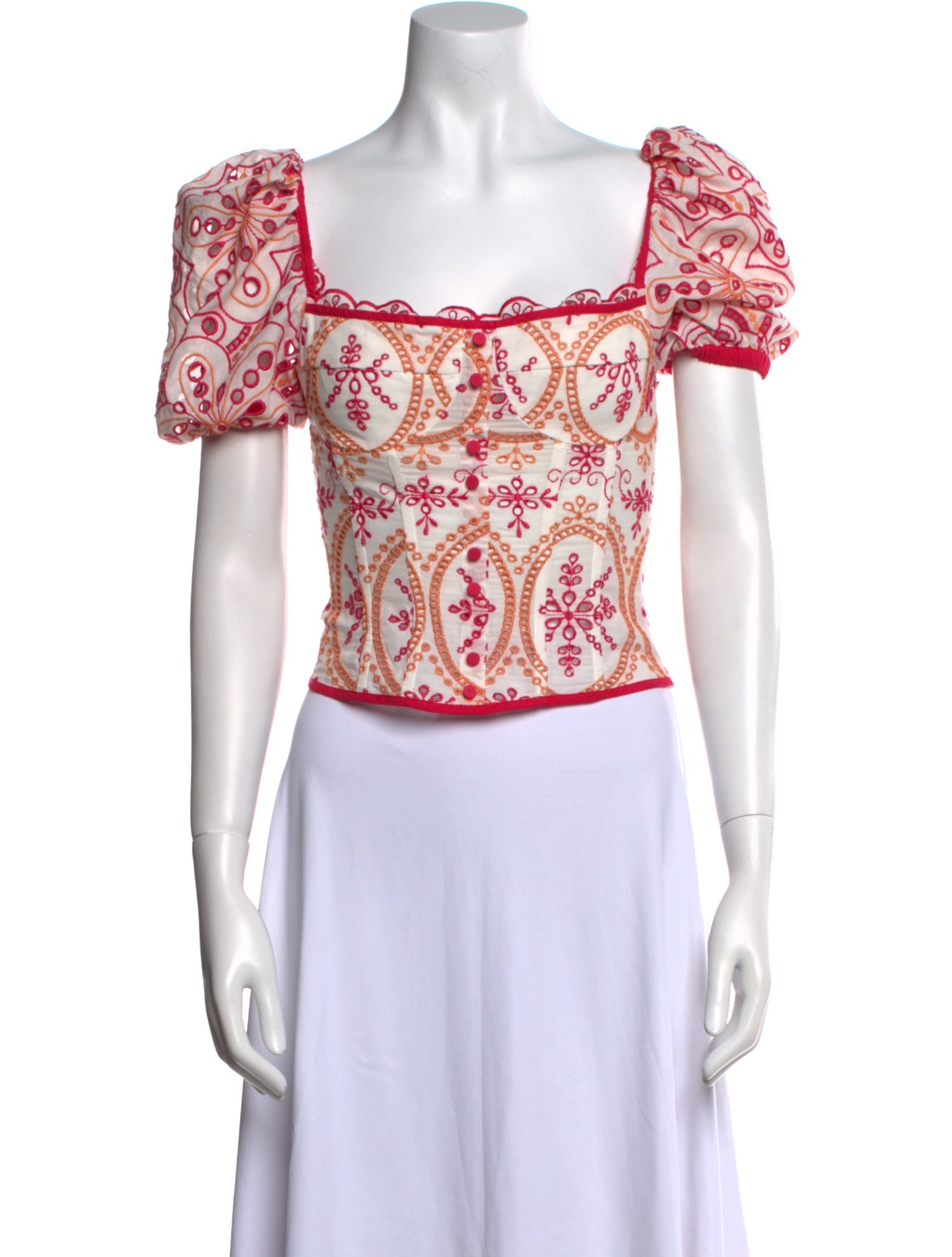 Charo Ruiz Paisley Print Square Neckline Crop Top