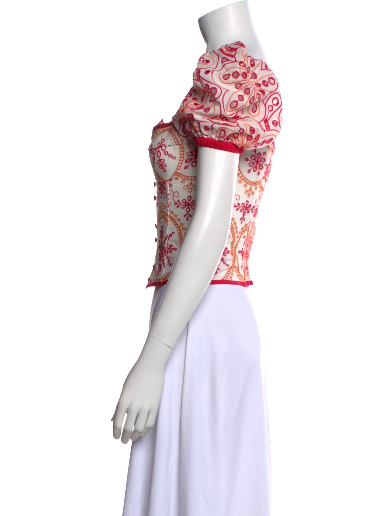 Charo Ruiz Paisley Print Square Neckline Crop Top