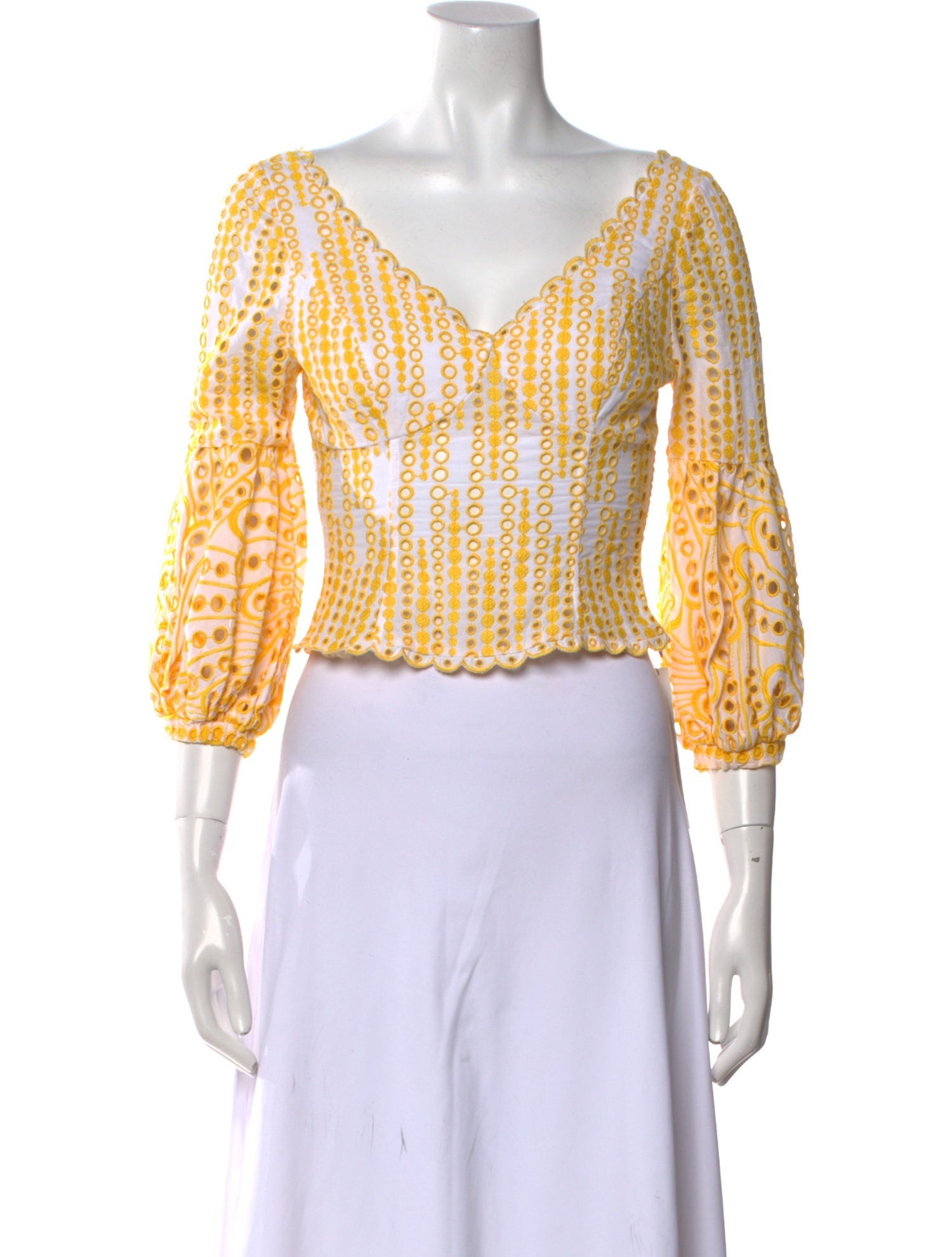 Charo Ruiz Printed V-Neck Crop Top