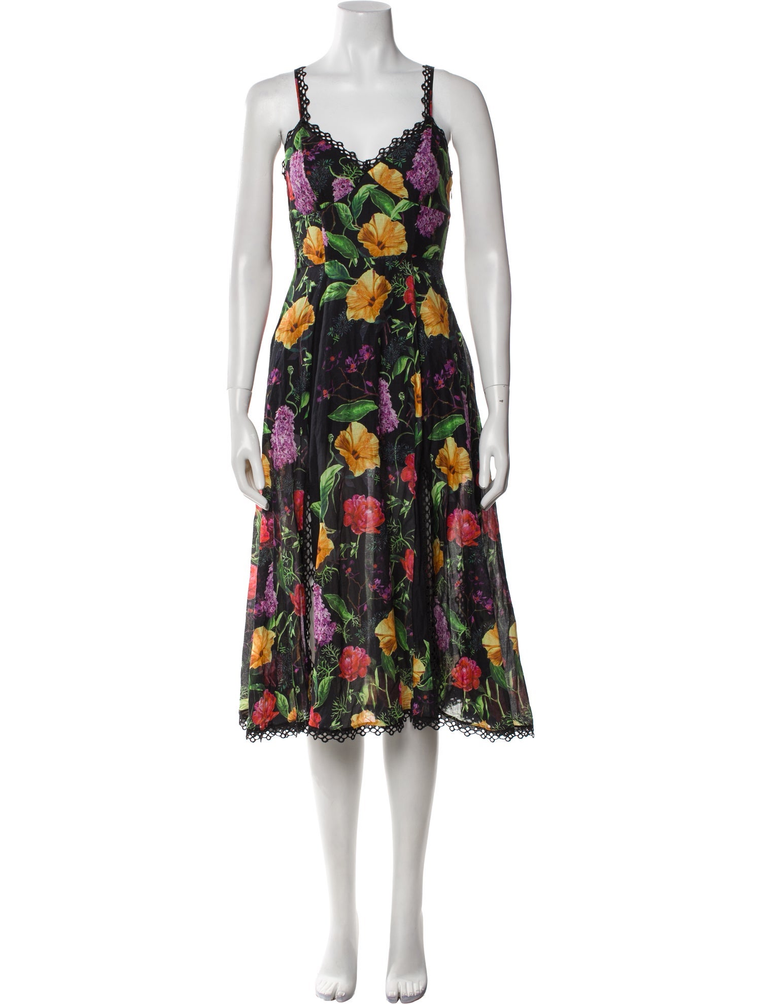 Charo Ruiz Floral Print Midi Length Dress w/ Tags