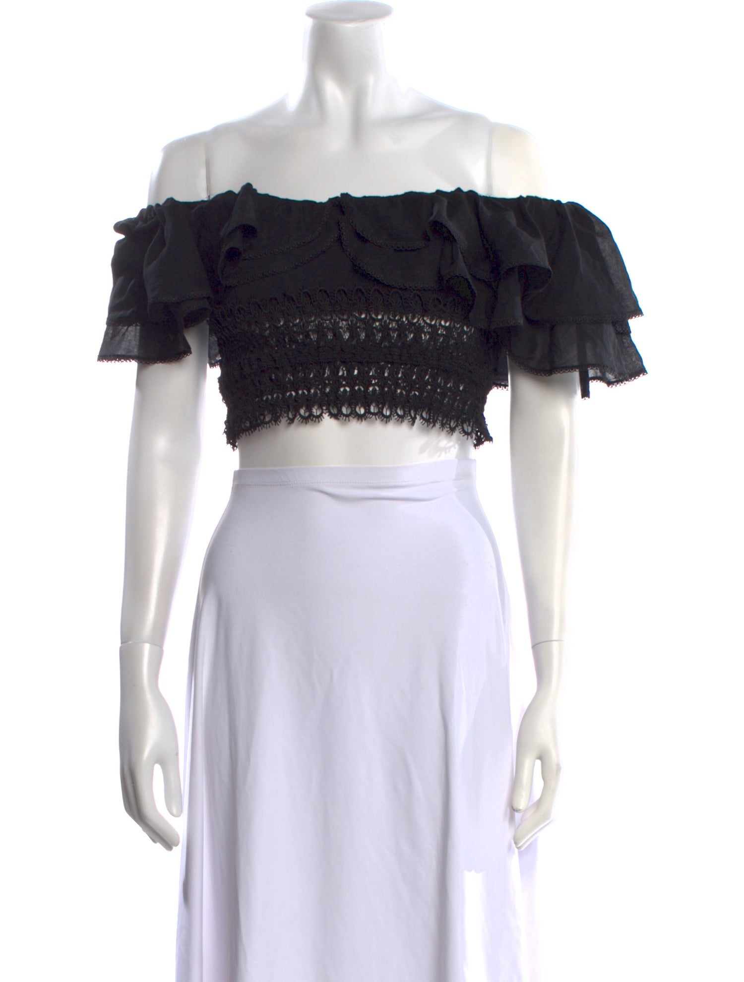 Charo Ruiz Off-The-Shoulder Short Sleeve Crop Top