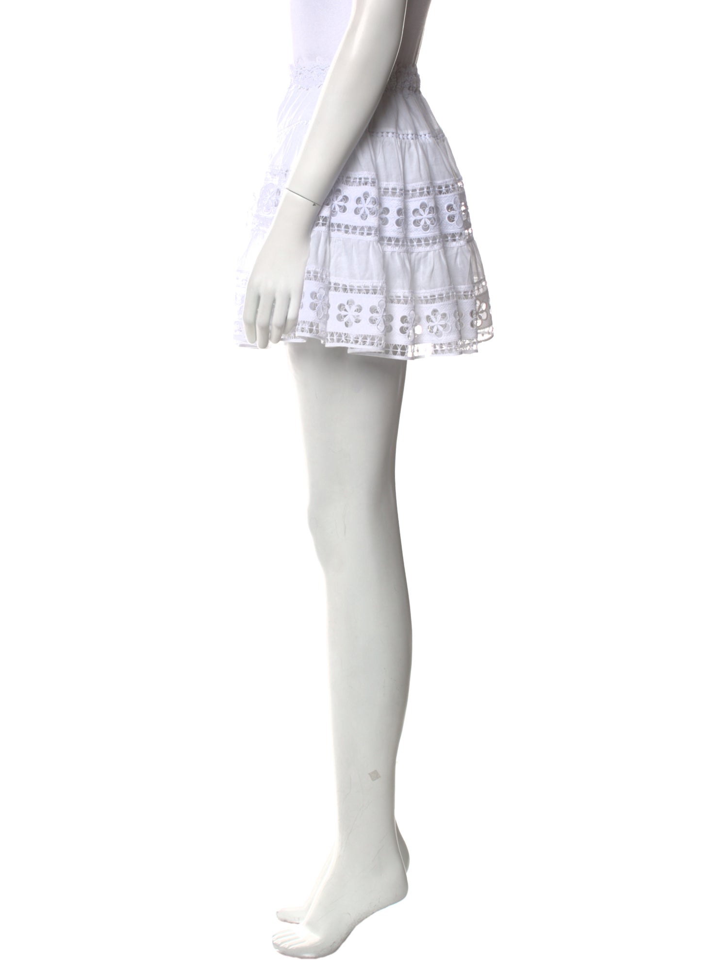 Charo Ruiz Eyelet Trim Mini Skirt