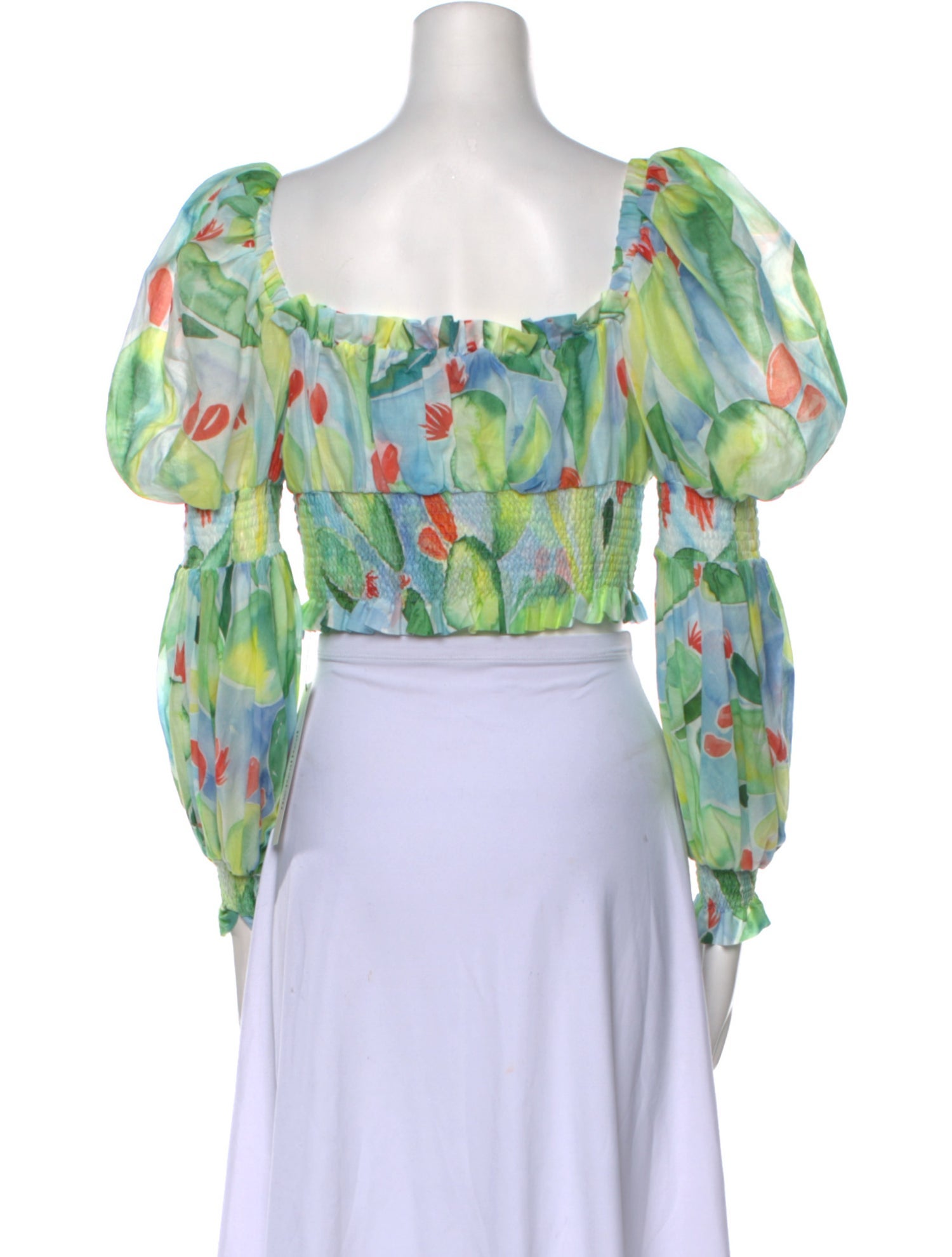 Charo Ruiz Floral Print Square Neckline Crop Top