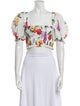 Charo Ruiz Floral Print Square Neckline Crop Top