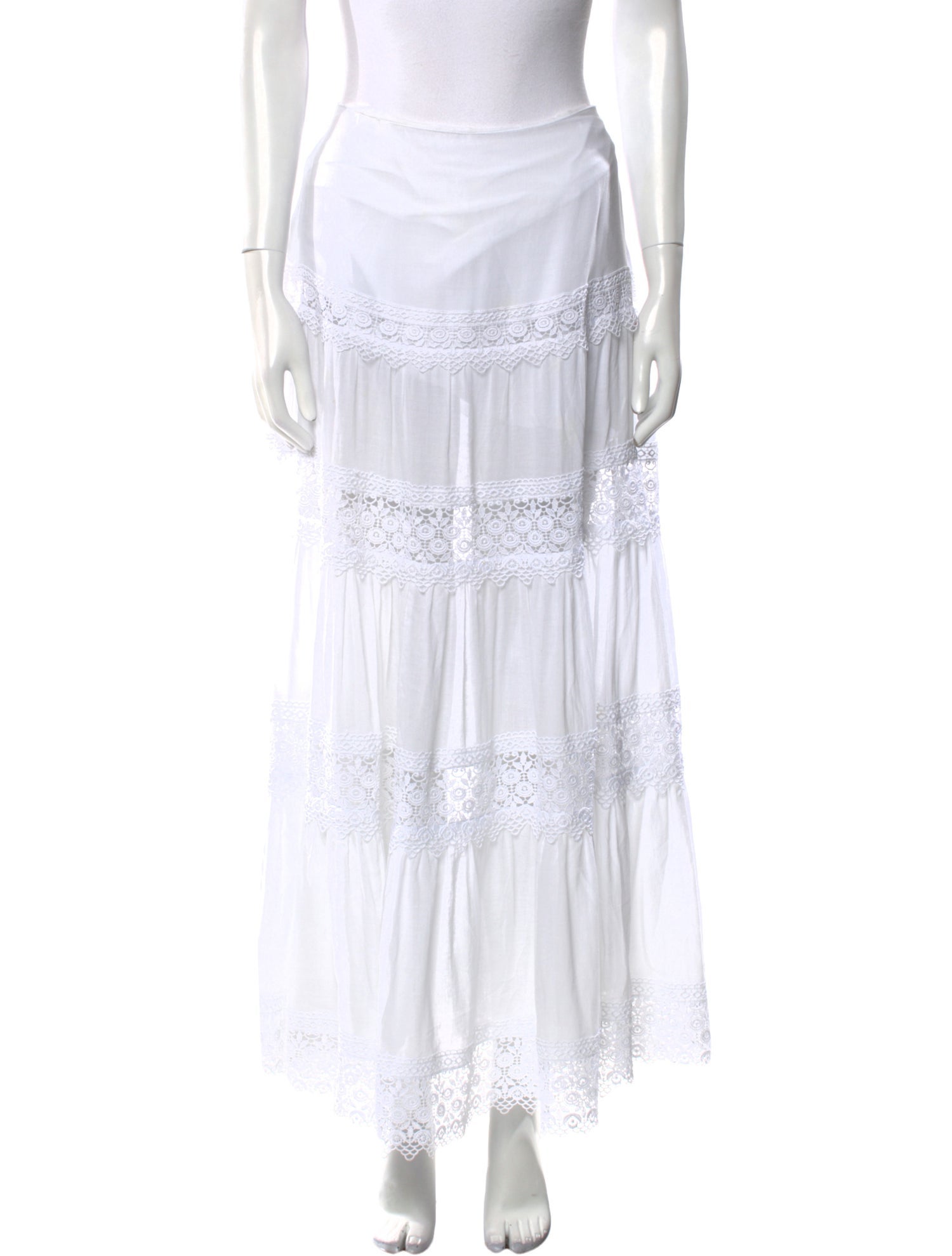 Charo Ruiz Embroidered Accent Midi Length Skirt