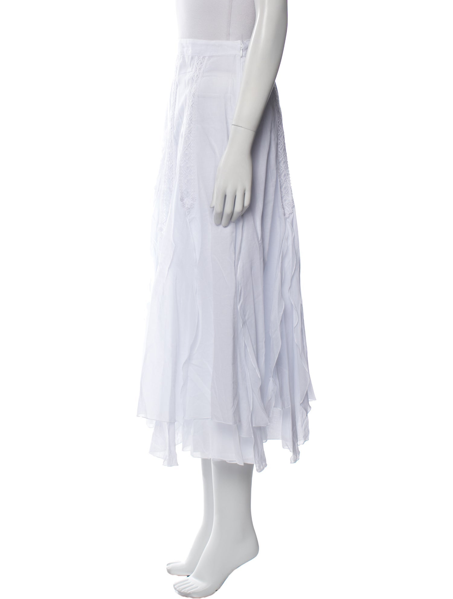 Charo Ruiz Lace Trim Embellishment Midi Length Skirt w/ Tags