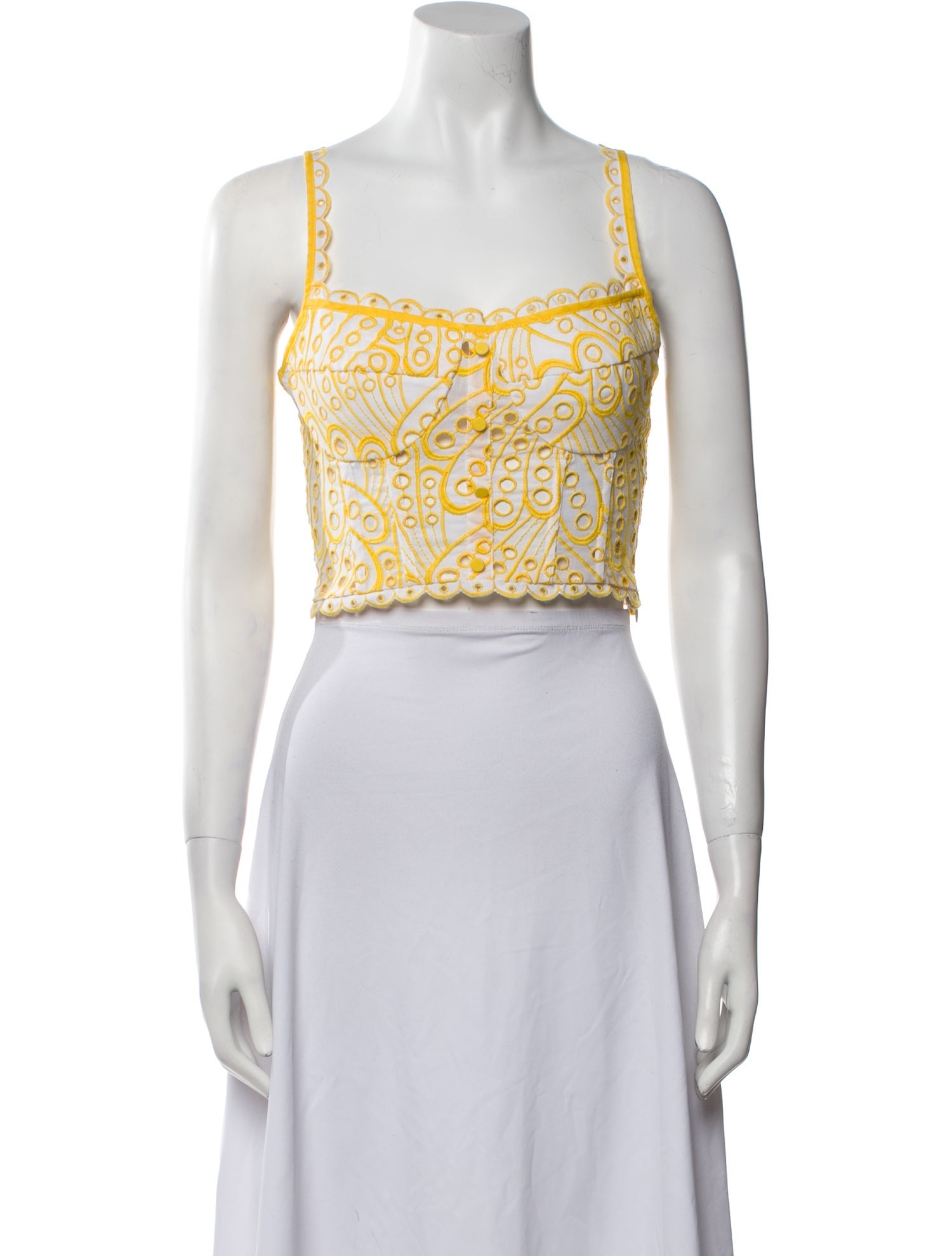 Charo Ruiz Paisley Print Square Neckline Crop Top