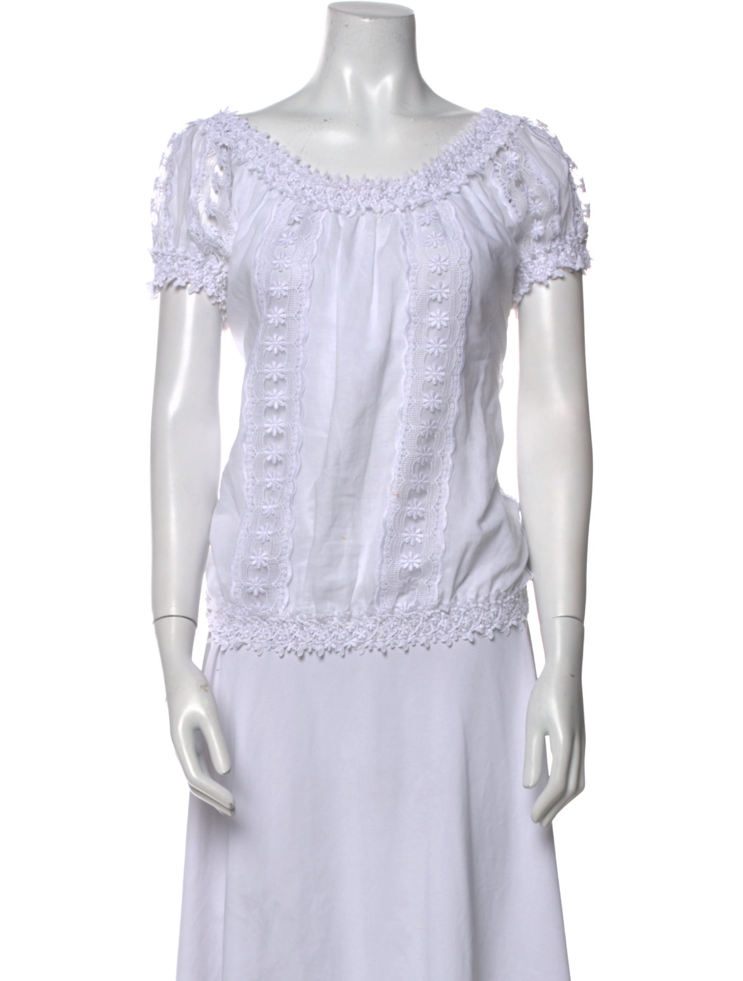 Charo Ruiz Bateau Neckline Short Sleeve Blouse