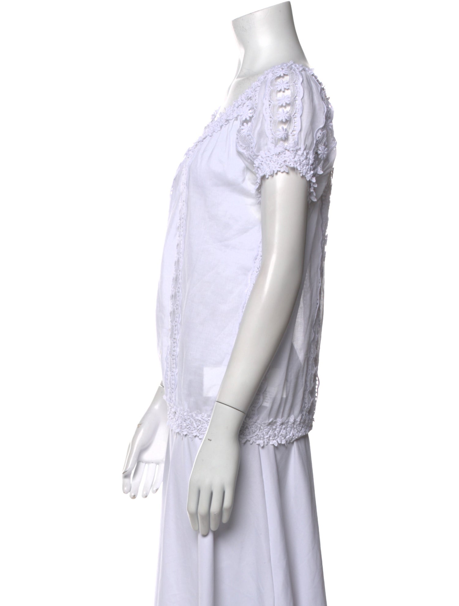 Charo Ruiz Bateau Neckline Short Sleeve Blouse