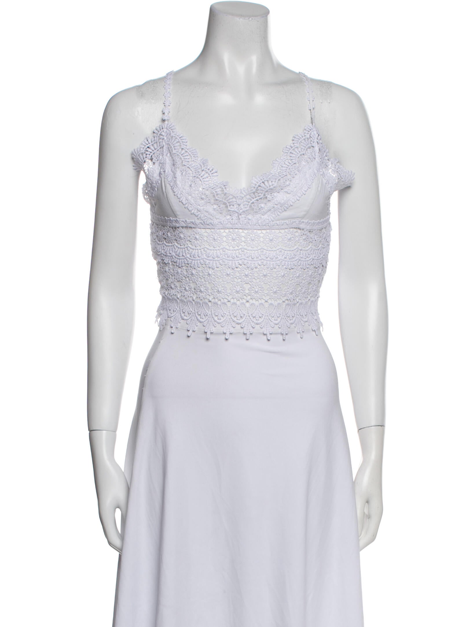 Charo Ruiz V-Neck Sleeveless Crop Top