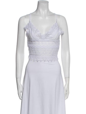 Charo Ruiz V-Neck Sleeveless Crop Top