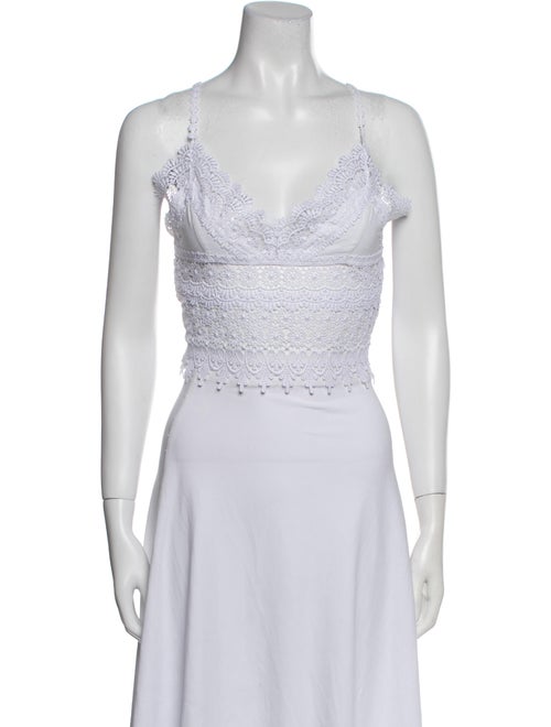 Charo Ruiz V-Neck Sleeveless Crop Top