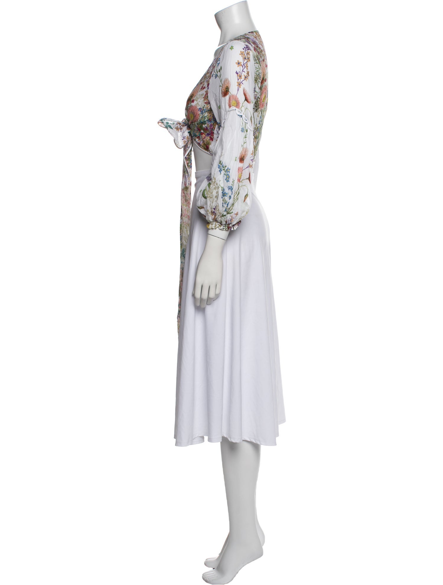 Charo Ruiz Floral Print V-Neck Crop Top