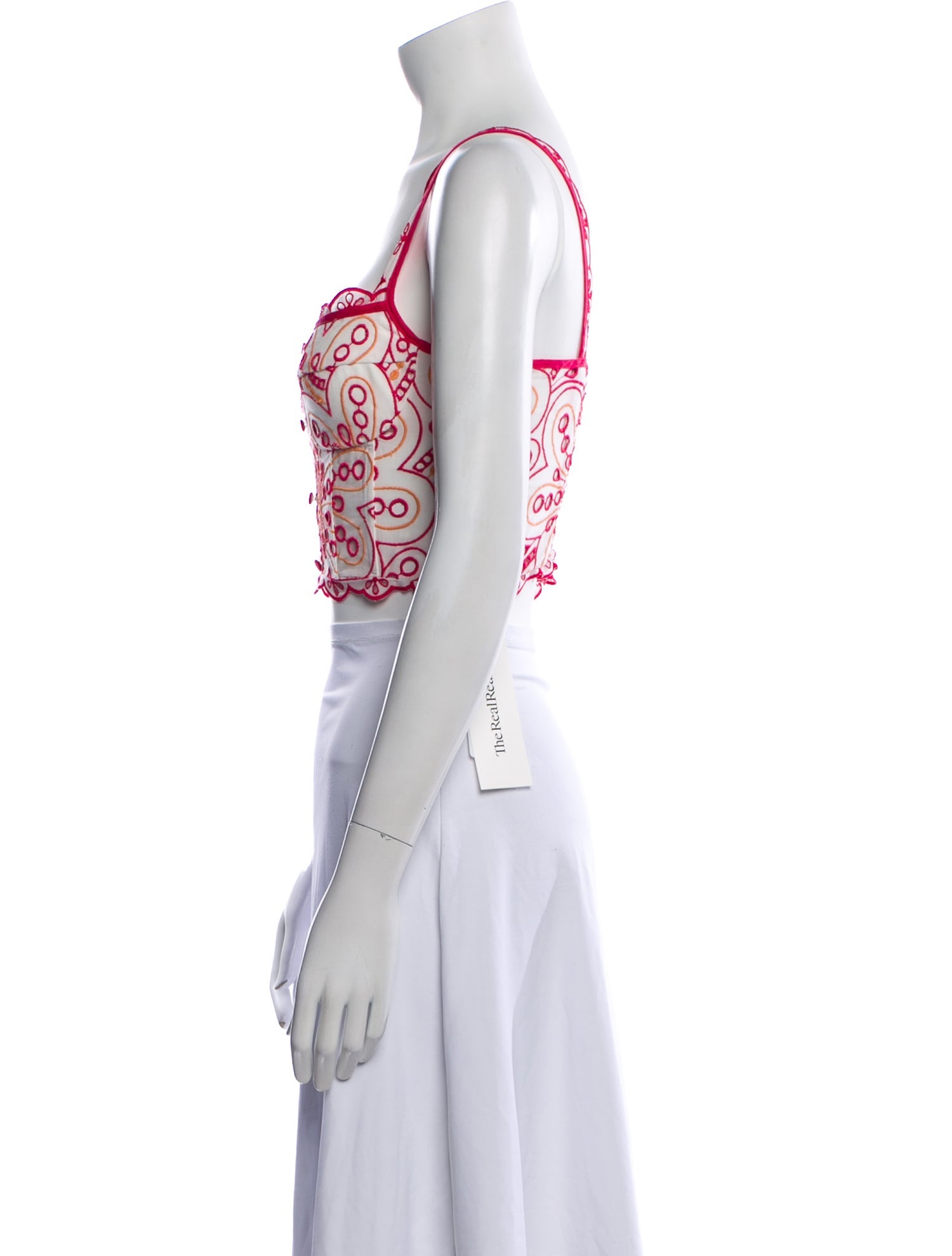 Charo Ruiz Paisley Print Square Neckline Crop Top