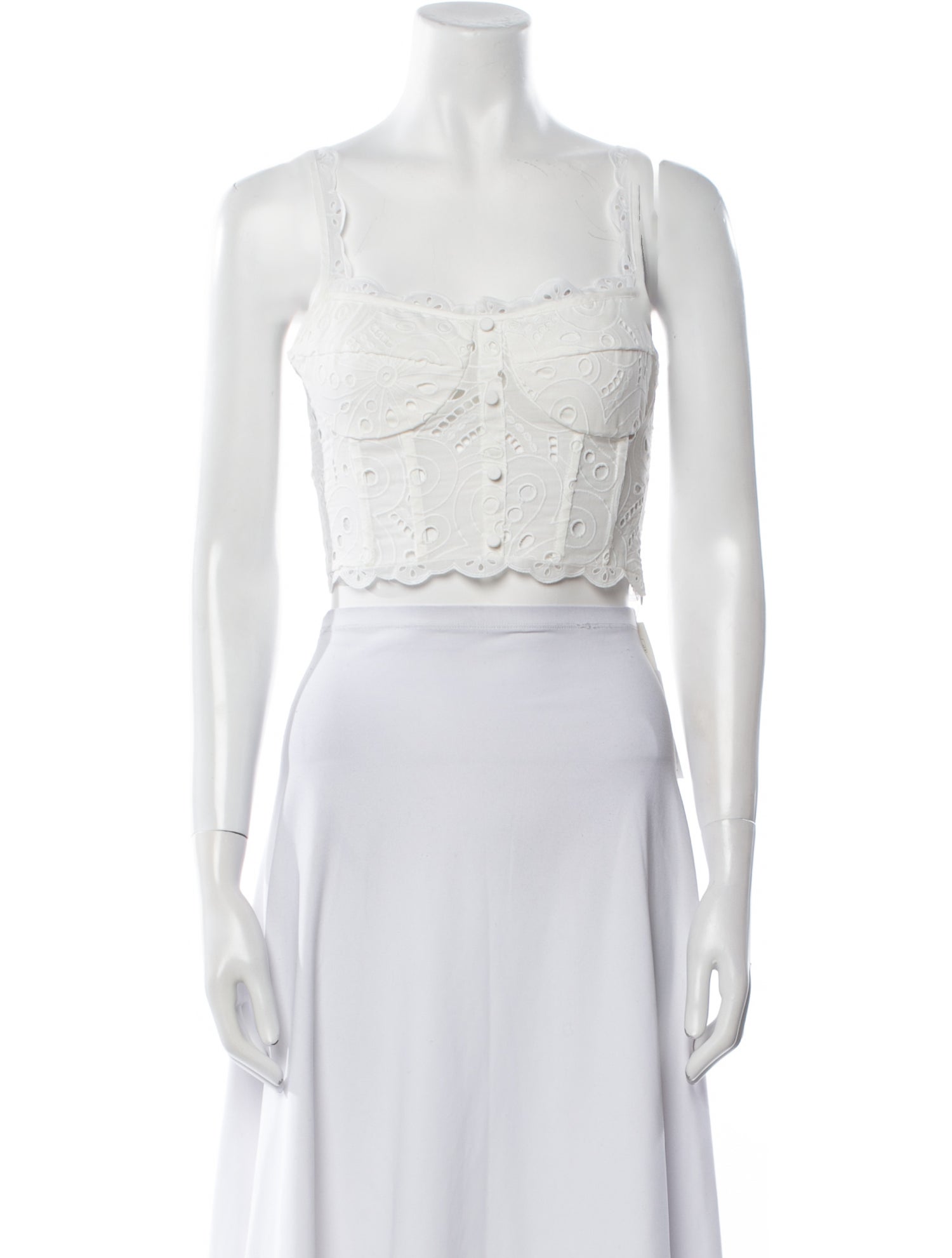 Charo Ruiz Square Neckline Sleeveless Crop Top