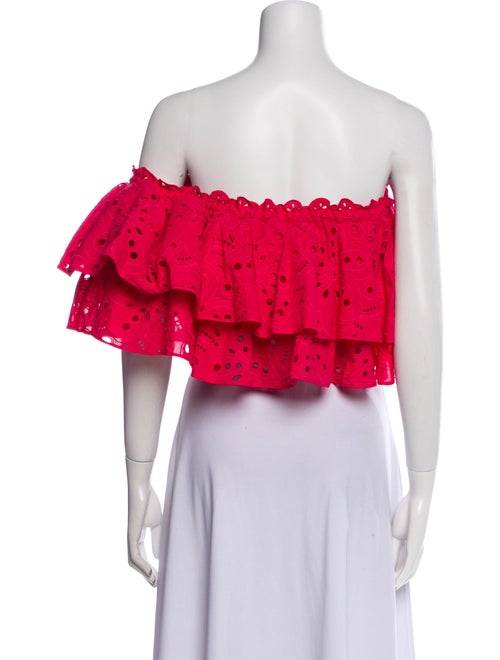 Charo Ruiz Lace Pattern Off-The-Shoulder Crop Top