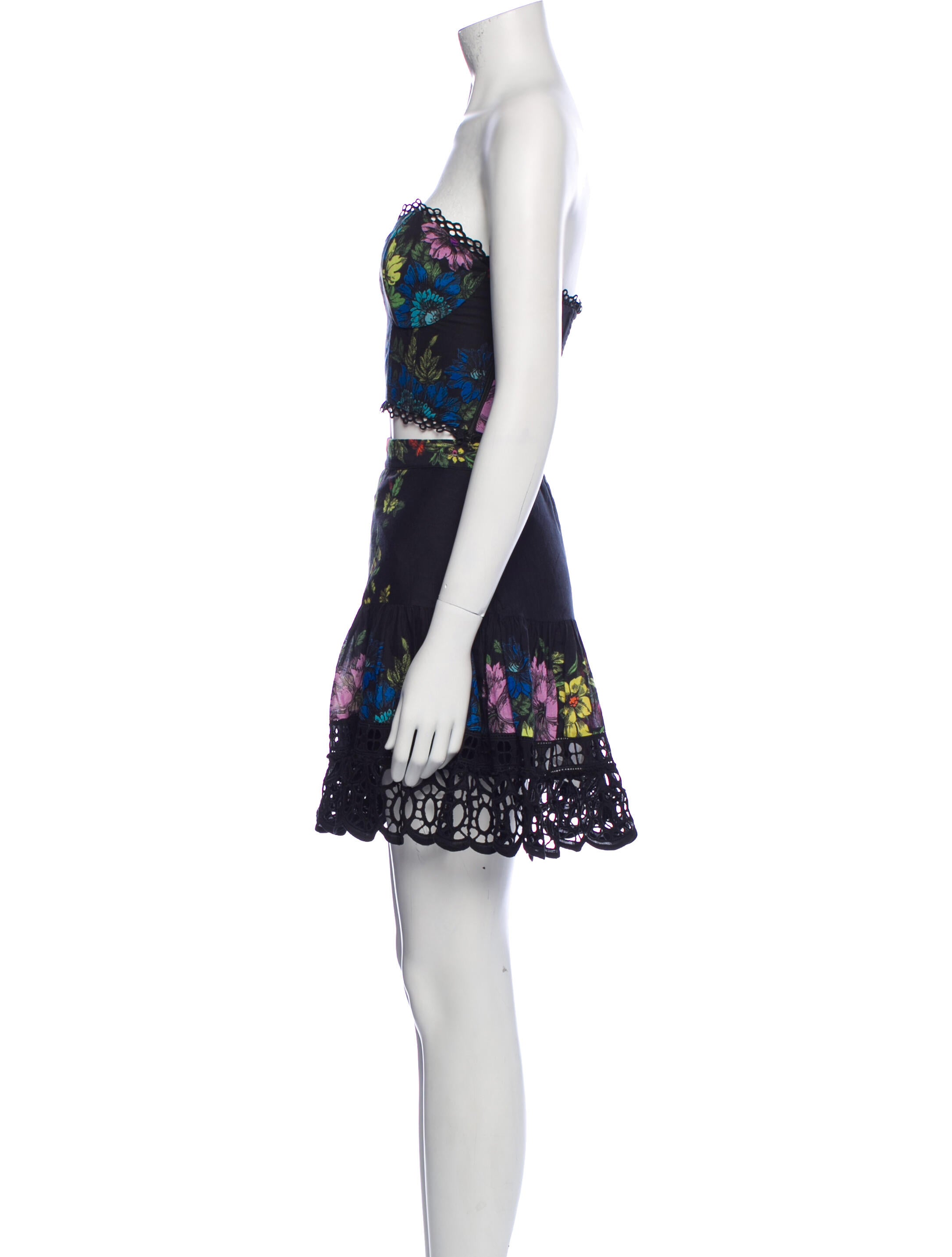 Charo Ruiz Printed Crochet Trim Skirt Set