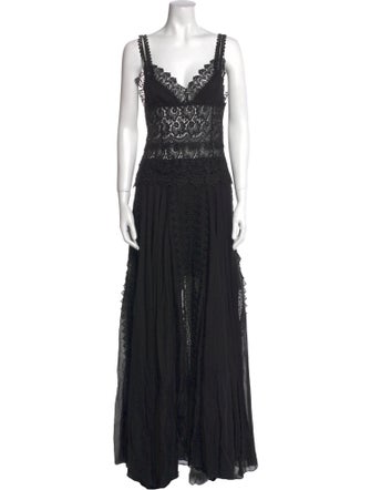 Charo Ruiz V-Neck Long Dress