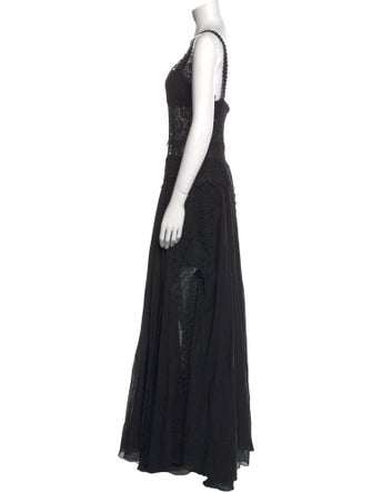 Charo Ruiz V-Neck Long Dress