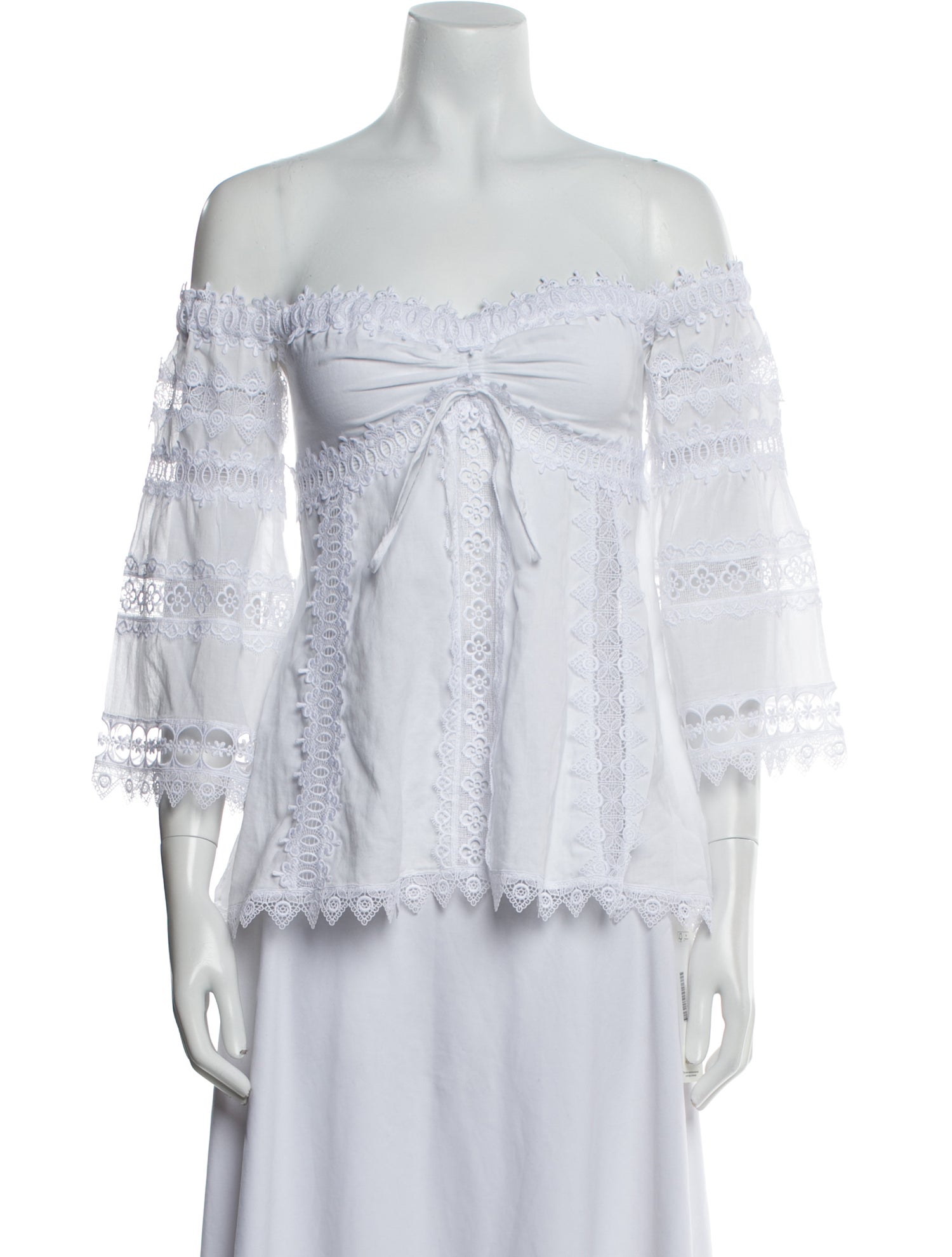 Charo Ruiz Lace Pattern Off-The-Shoulder Blouse