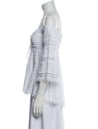 Charo Ruiz Lace Pattern Off-The-Shoulder Blouse