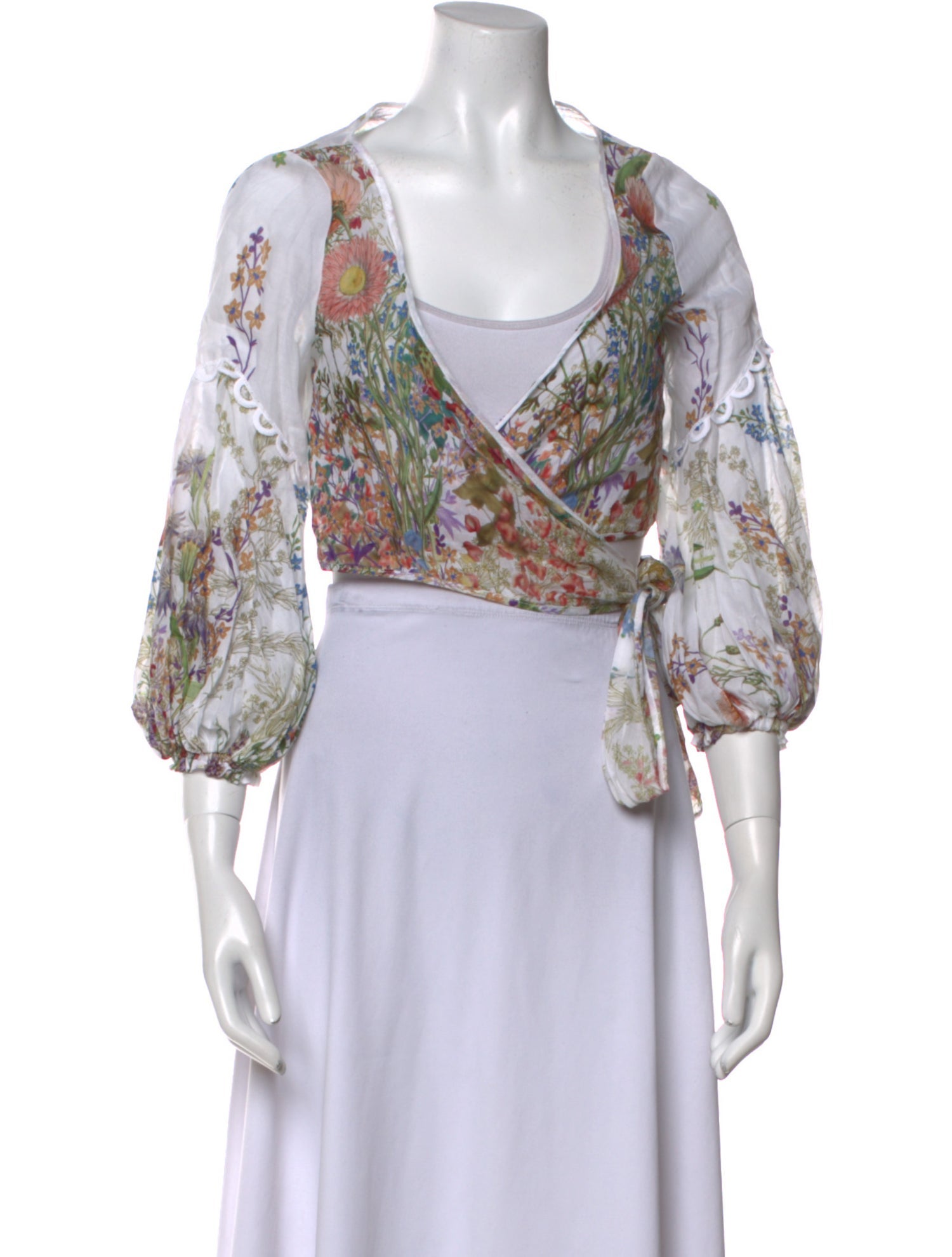 Charo Ruiz Floral Print V-Neck Crop Top w/ Tags